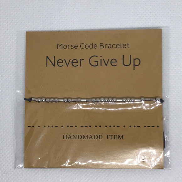 Morse Code Never Give Up Bracelet - Picture 1 of 2